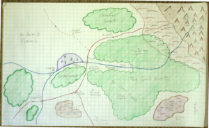 Hand-drawn map of the Iron Valley